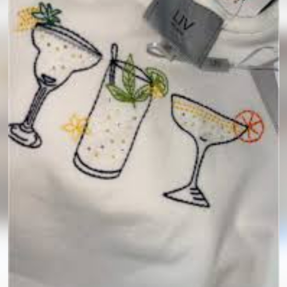 LIV Milano Viral Beaded Martini  Shirt NWT Sz M